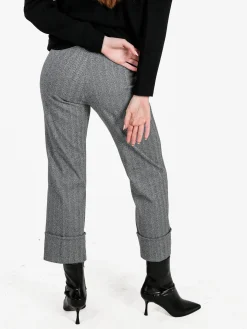 Frenetika Pantaloni donna culotte cropped spigati - grigio