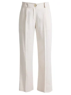 Frenetika Pantaloni donna in misto lino a gamba dritta