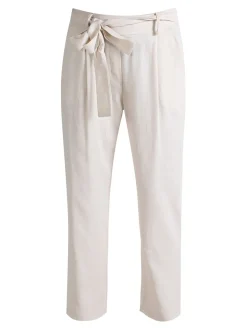 Frenetika Pantaloni donna in misto lino con cintura