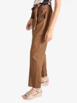 Frenetika Pantaloni donna in misto lino con cintura