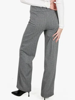 Frenetika Pantaloni donna spigati a vita alta - grigio