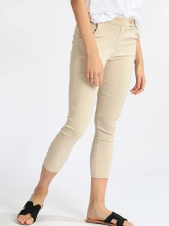 Frenetika Pantaloni elasticizzati donna con risvolto