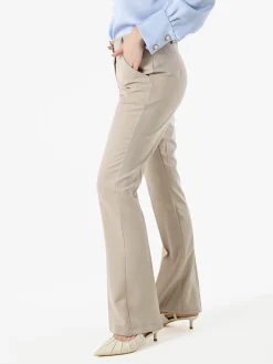 Frenetika Pantaloni eleganti da donna a zampa - beige