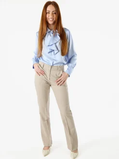 Frenetika Pantaloni eleganti da donna a zampa - beige
