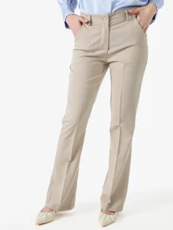 Frenetika Pantaloni eleganti da donna a zampa - beige
