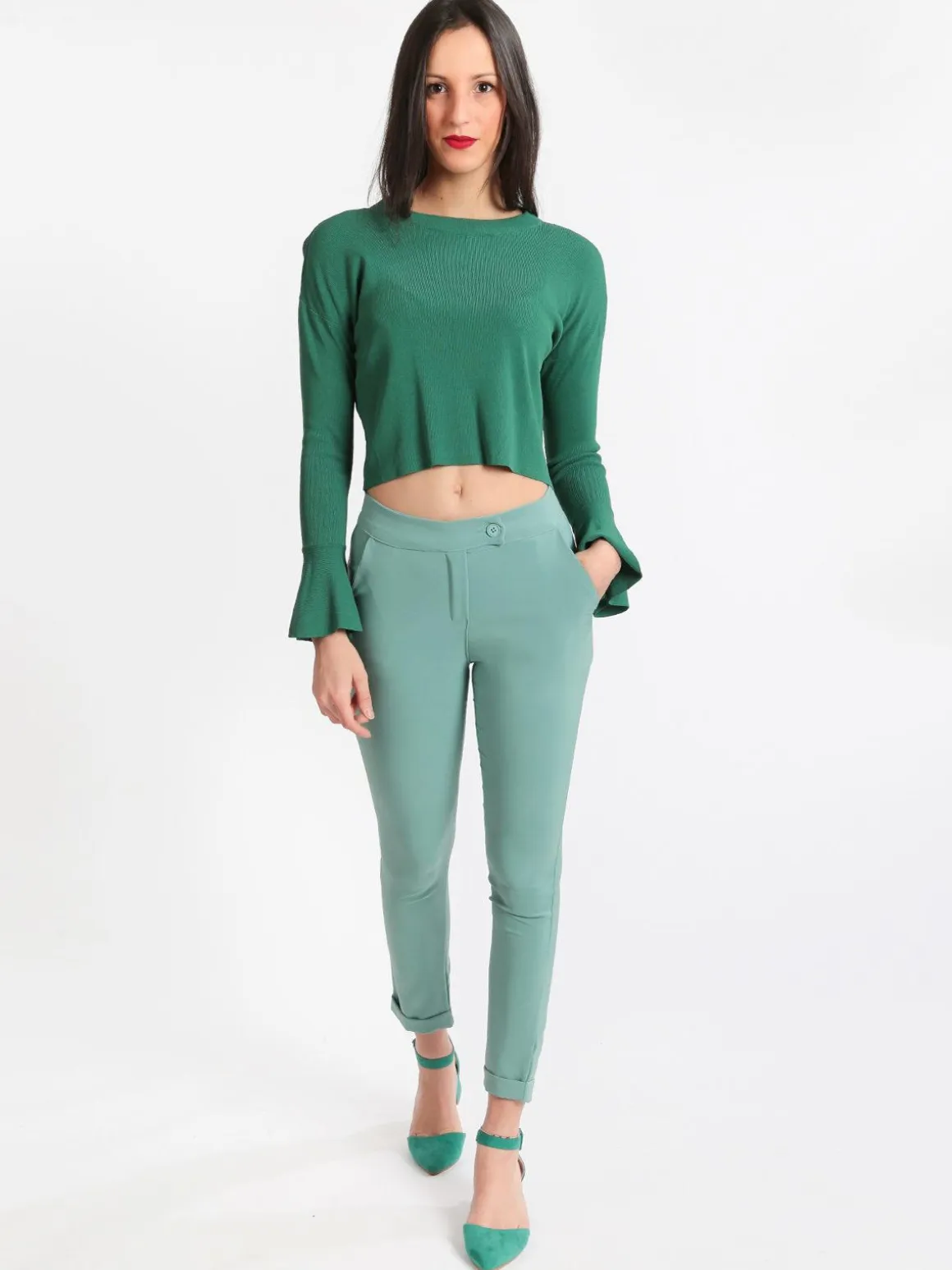 Frenetika Pantaloni eleganti con risvolto