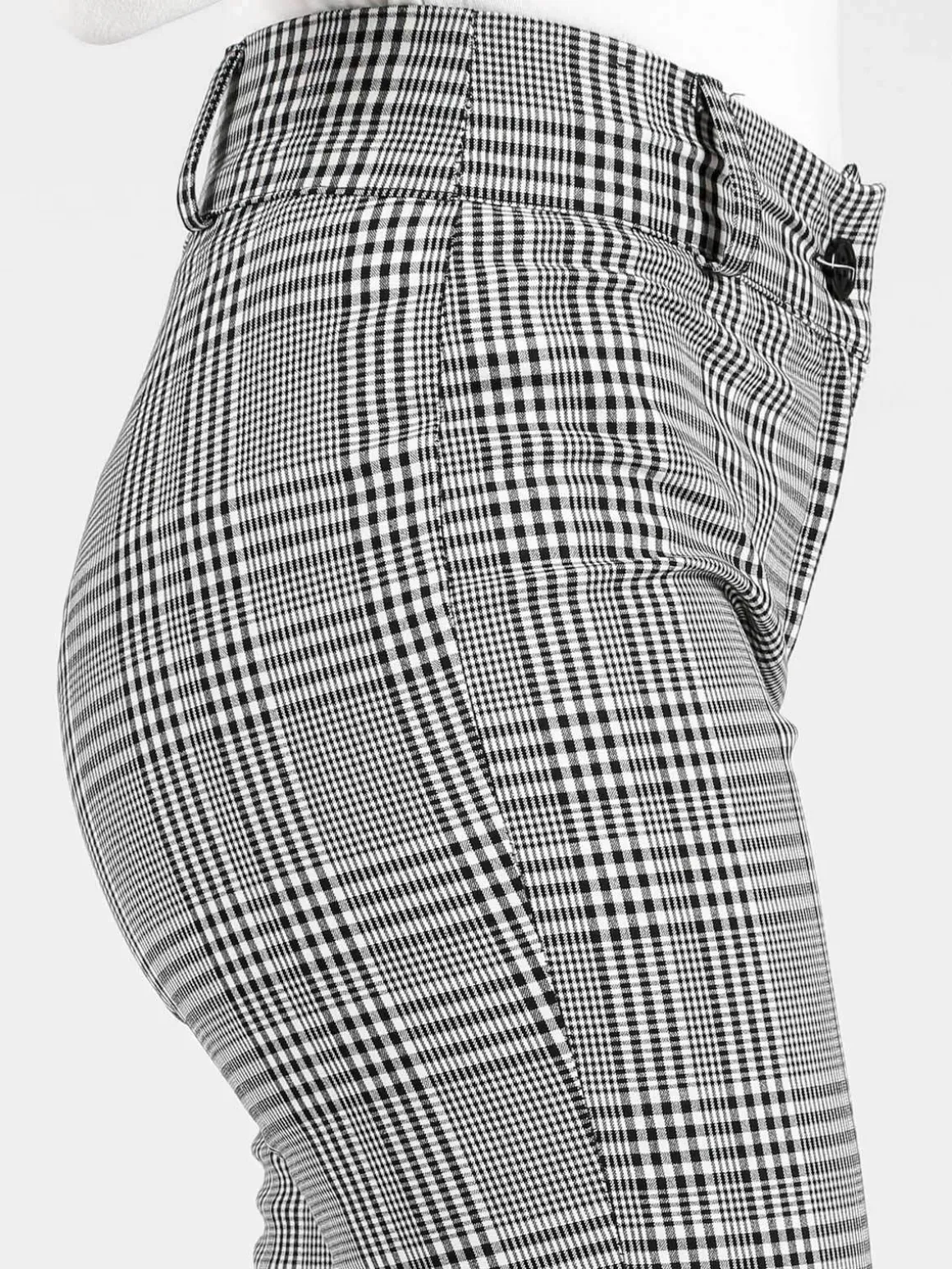 Frenetika Pantaloni principe di galles a vita alta