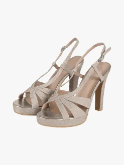 Galia Sandali donna glitter con tacco e plateau