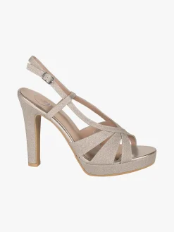 Galia Sandali donna glitter con tacco e plateau