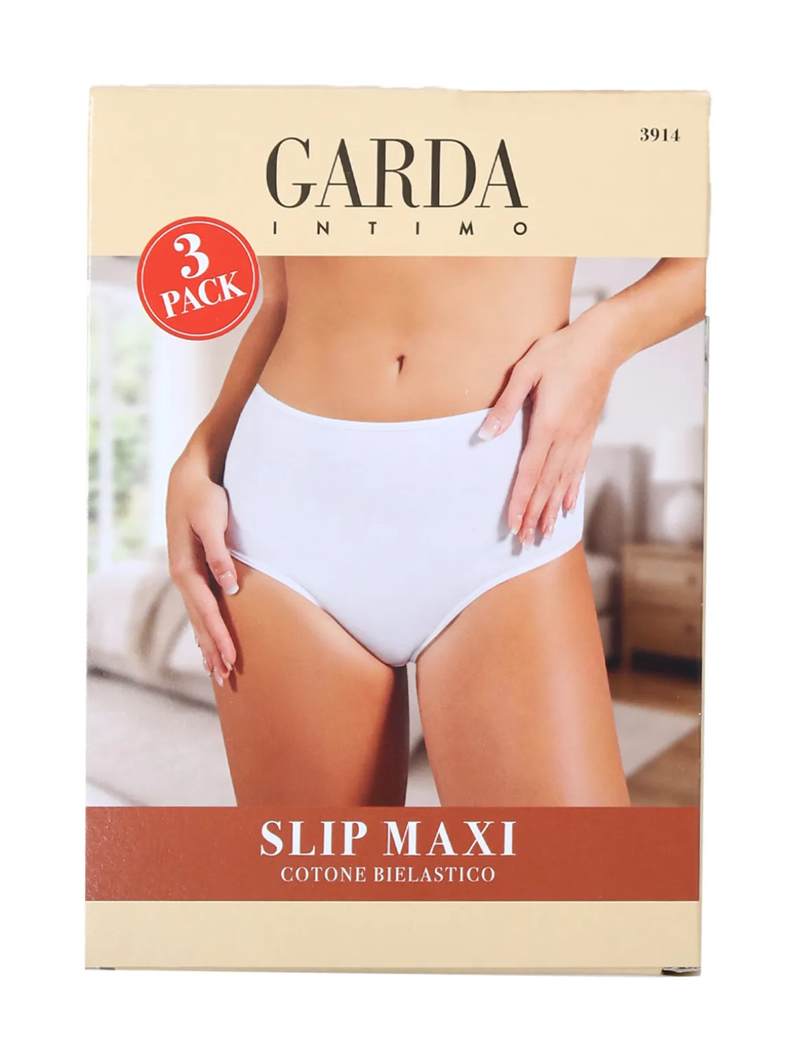 Garda Confezione da 3 maxi slip in cotone bielastico - nero