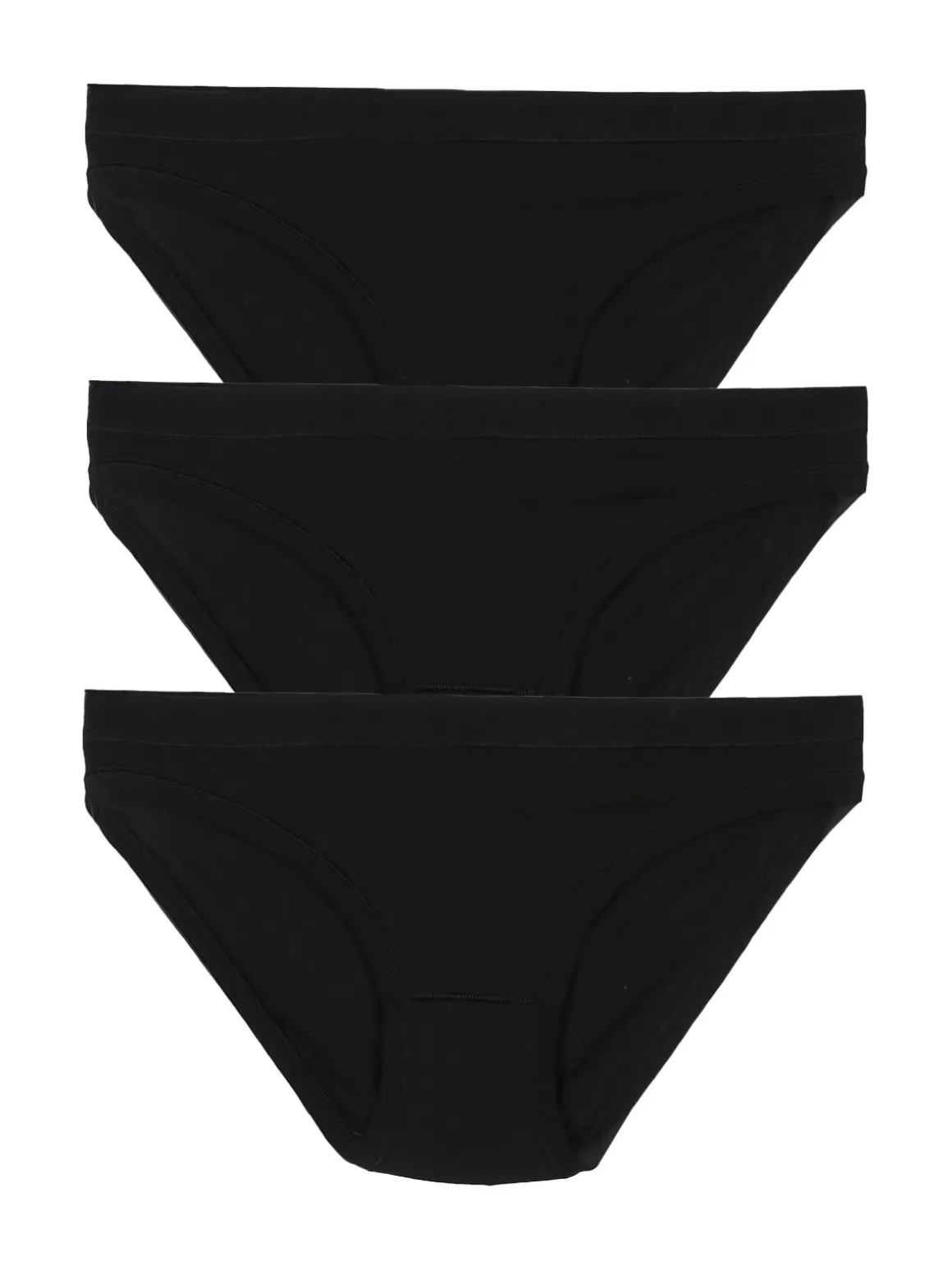 Garda Confezione da 3 slip mini da donna in cotone bielastico - nero