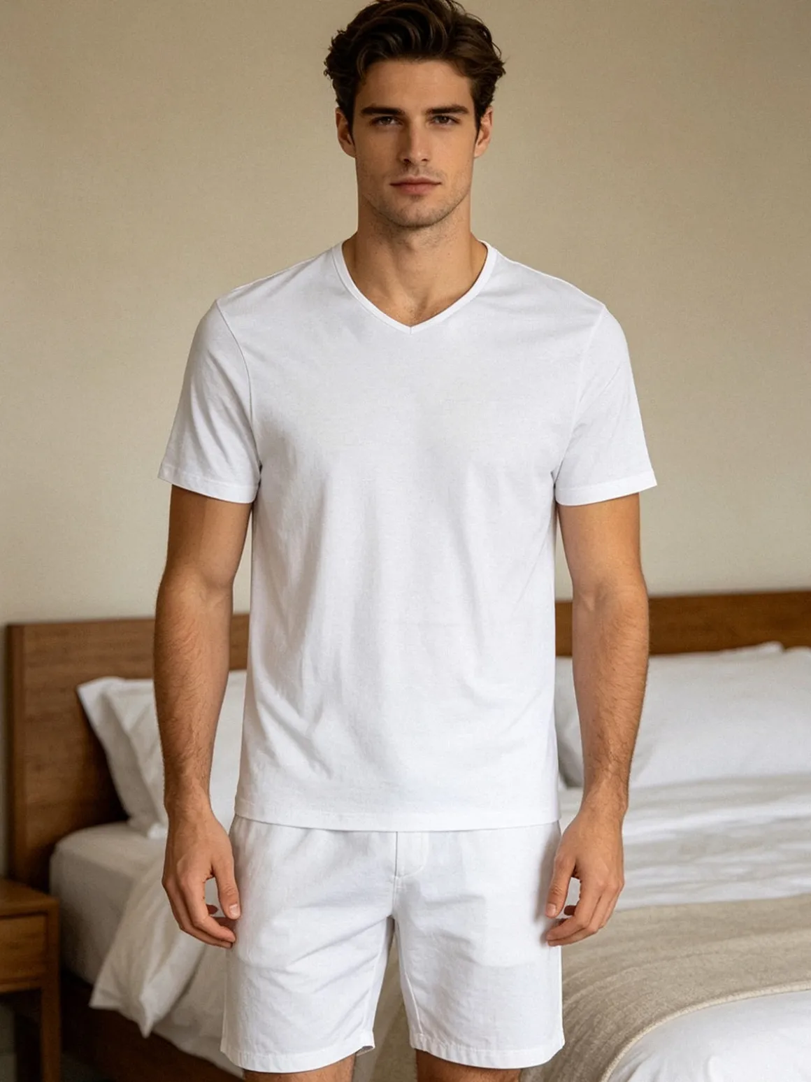 Garda T-shirt intima uomo scollo V in cotone
