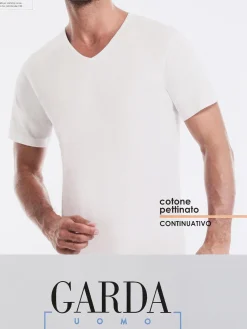Garda T-shirt intima uomo scollo V in cotone
