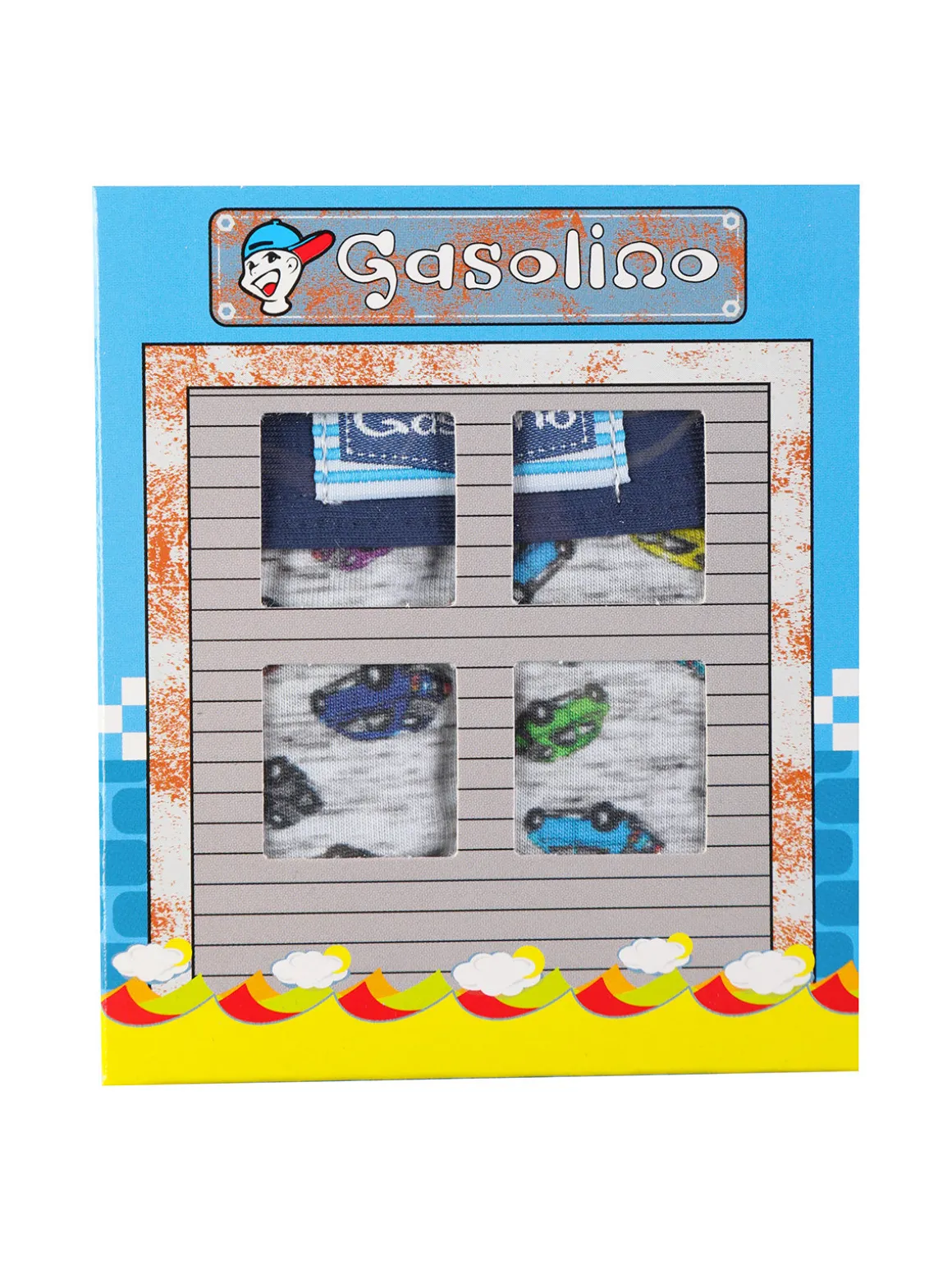 Gasolino Boxer in cotone da bambino con stampe