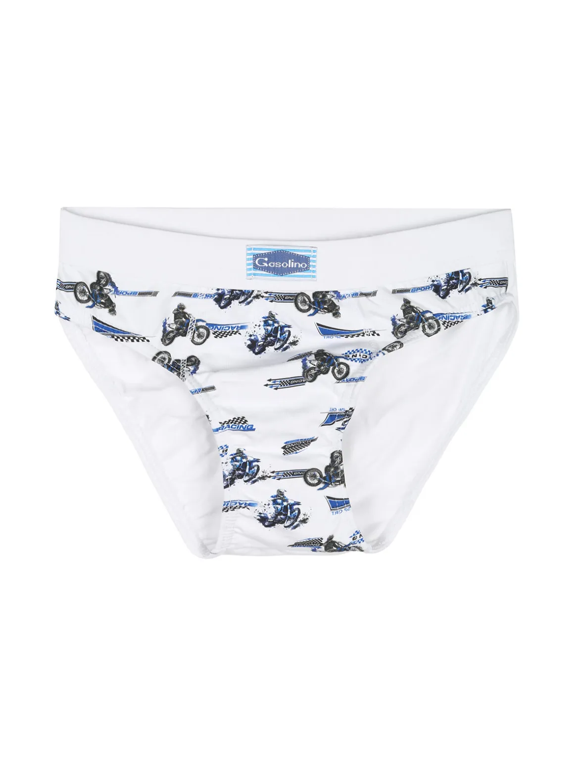 Gasolino Slip da bambino in cotone con stampe - bianco