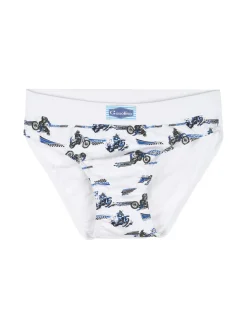 Gasolino Slip da bambino in cotone con stampe - bianco
