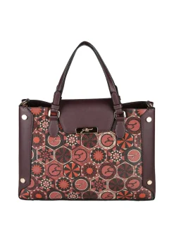 Gattinoni Borsa donna con doppi manici e stampe - bordeaux