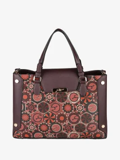 Gattinoni Borsa donna con doppi manici e stampe - bordeaux