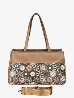 Gattinoni Borsa donna in ecopelle con doppi manici - khaki