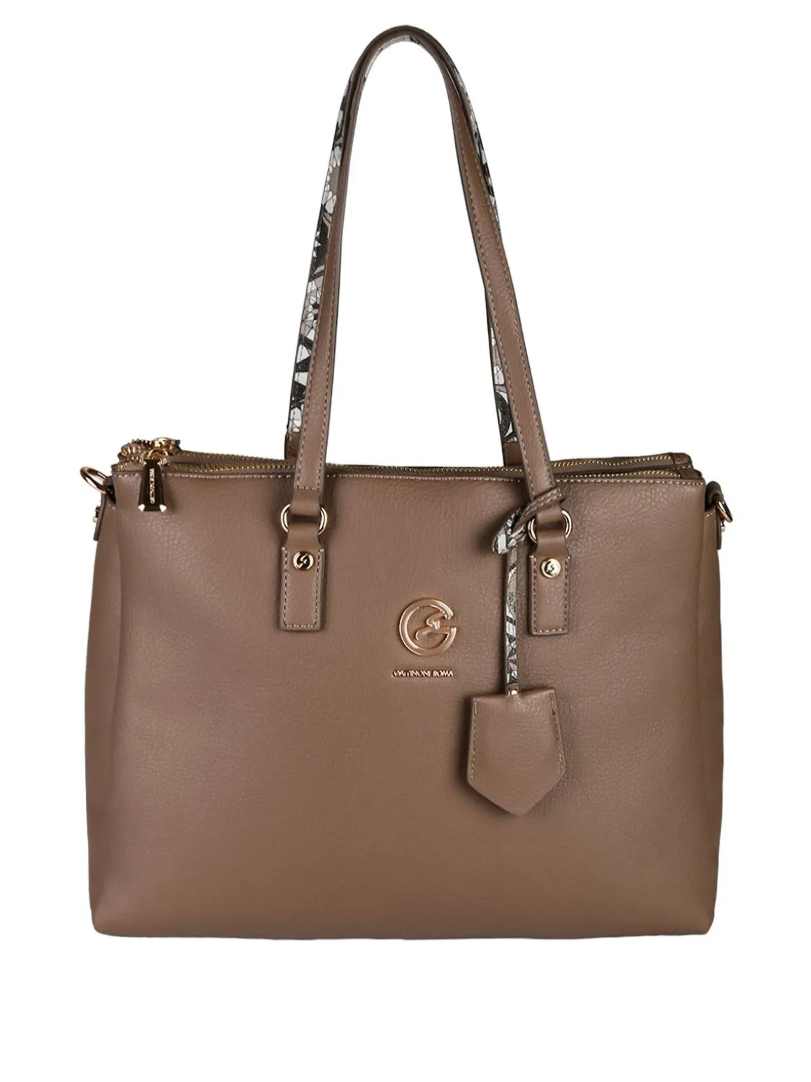 Gattinoni Borsa donna in ecopelle con doppi manici - marrone