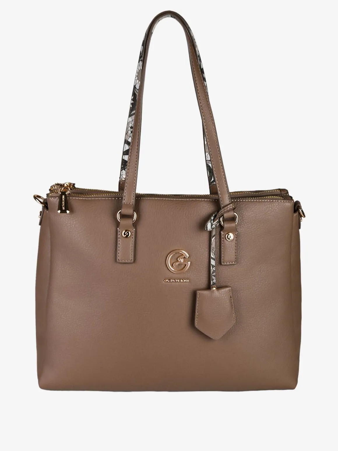 Gattinoni Borsa donna in ecopelle con doppi manici - marrone
