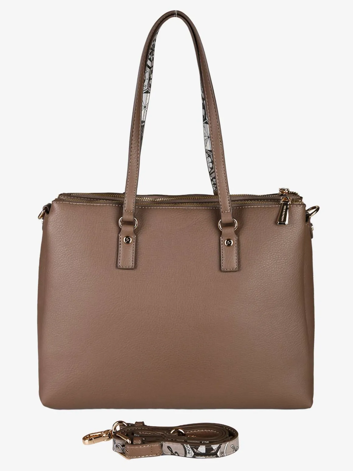 Gattinoni Borsa donna in ecopelle con doppi manici - marrone