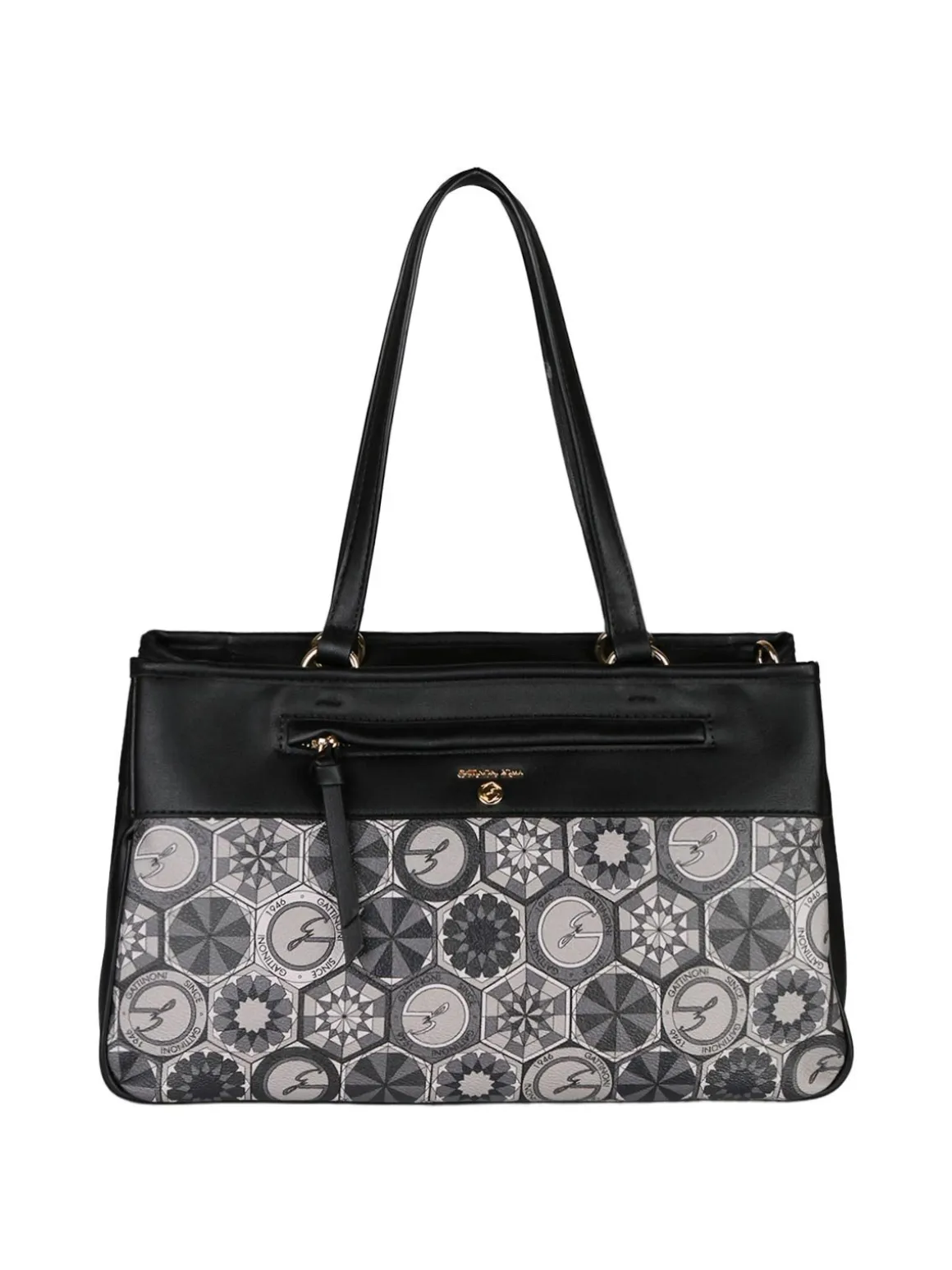 Gattinoni Borsa donna in ecopelle con doppi manici - nero