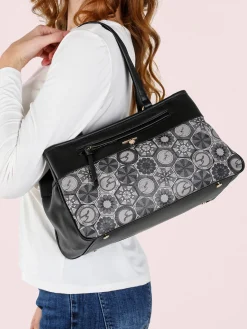 Gattinoni Borsa donna in ecopelle con doppi manici - nero