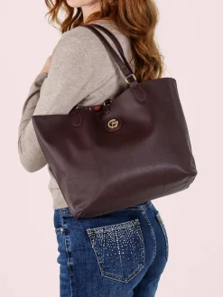 Gattinoni Borsa tote donna reversibile con pochette - bordeaux
