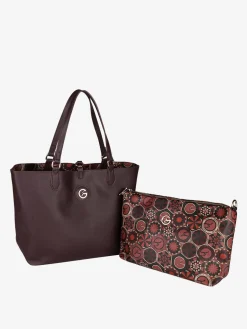 Gattinoni Borsa tote donna reversibile con pochette - bordeaux