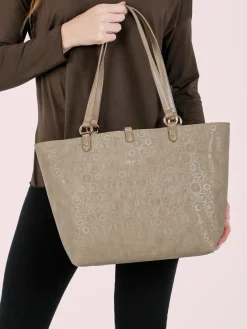 Gattinoni Borsa tote donna reversibile con pochette - taupe