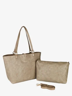 Gattinoni Borsa tote donna reversibile con pochette - taupe