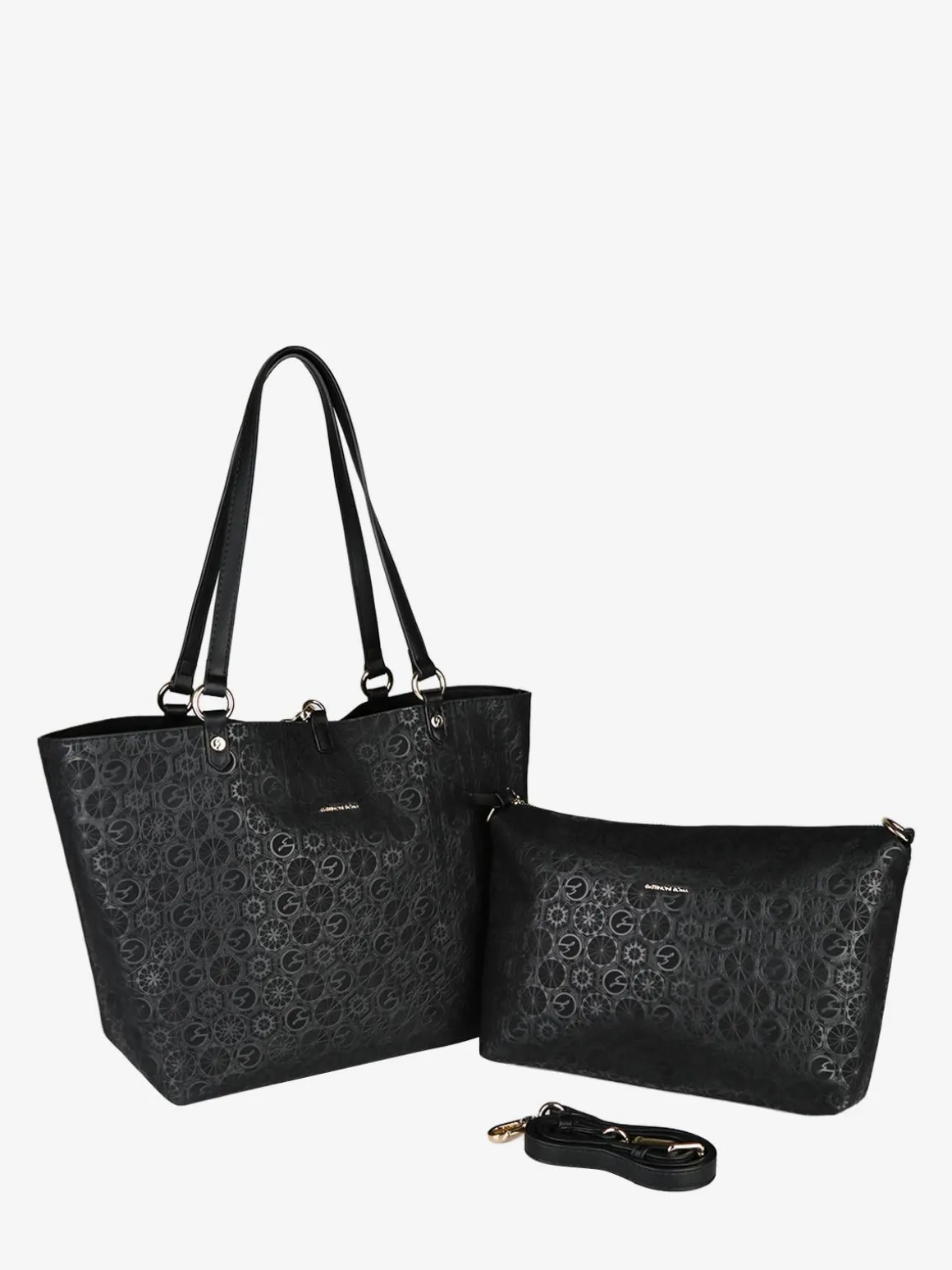 Gattinoni Borsa tote donna reversibile con pochette - nero