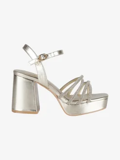 Gattinoni Sandali dorati con strass donna