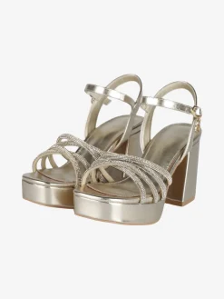 Gattinoni Sandali dorati con strass donna