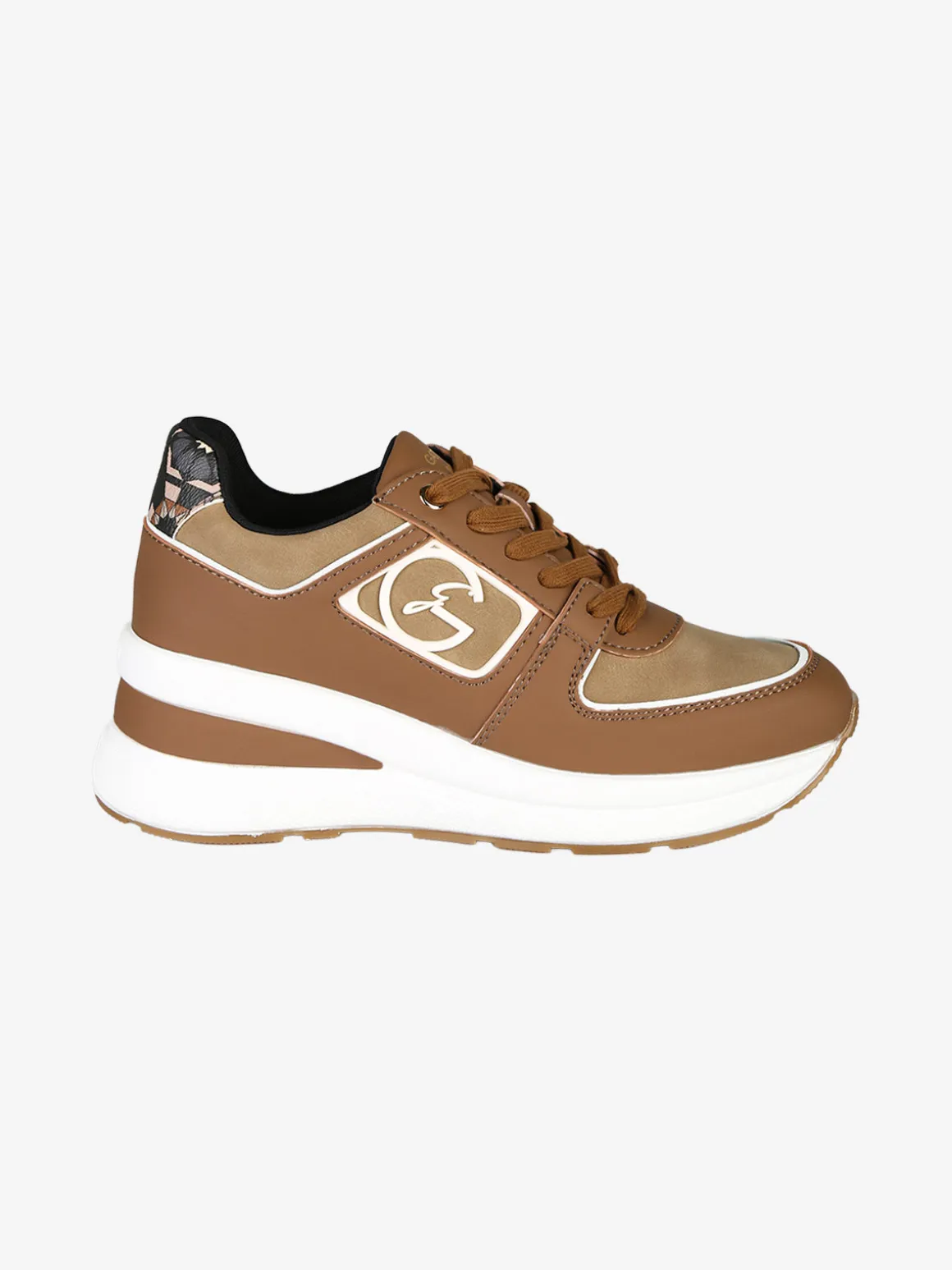 Gattinoni Sneakers donna con zeppa e dettagli effetto nabuck - marrone