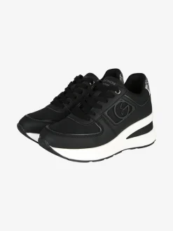 Gattinoni Sneakers donna con zeppa e dettagli effetto nabuck - nero