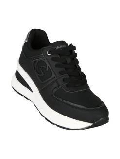 Gattinoni Sneakers donna con zeppa e dettagli effetto nabuck - nero