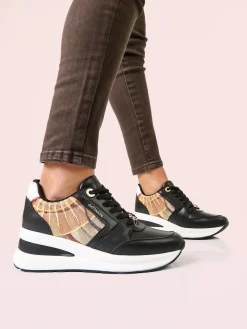 Gattinoni Sneakers donna stringate con zeppa - nero