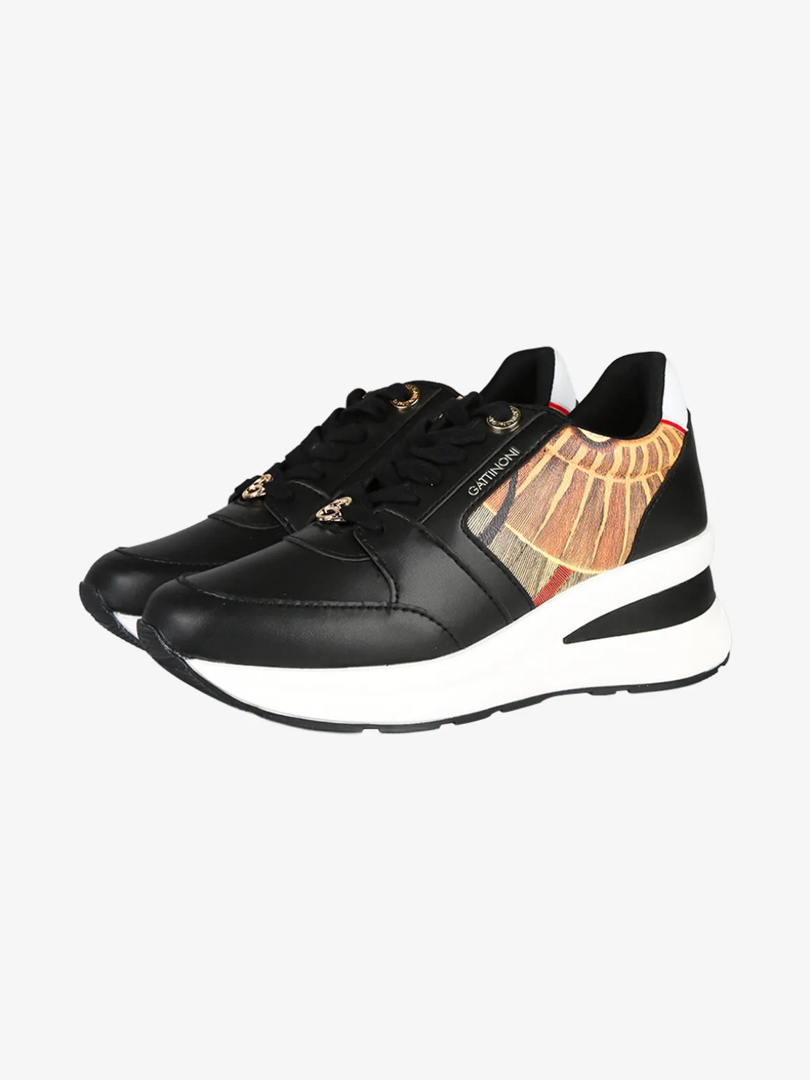 Gattinoni Sneakers donna stringate con zeppa - nero