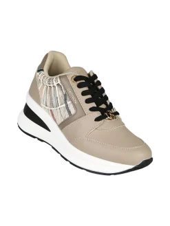 Gattinoni Sneakers donna stringate con zeppa - taupe