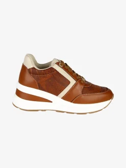 Gattinoni Sneakers donna stringate con zeppa - marrone