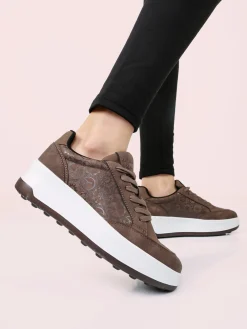 Gattinoni Sneakers donna stringate con platform - moro