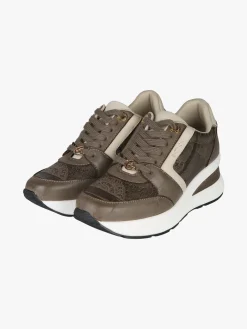Gattinoni Sneakers donna stringate con zeppa - fango