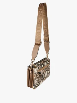 Gattinoni Tracolla donna multitasche con stampe - taupe