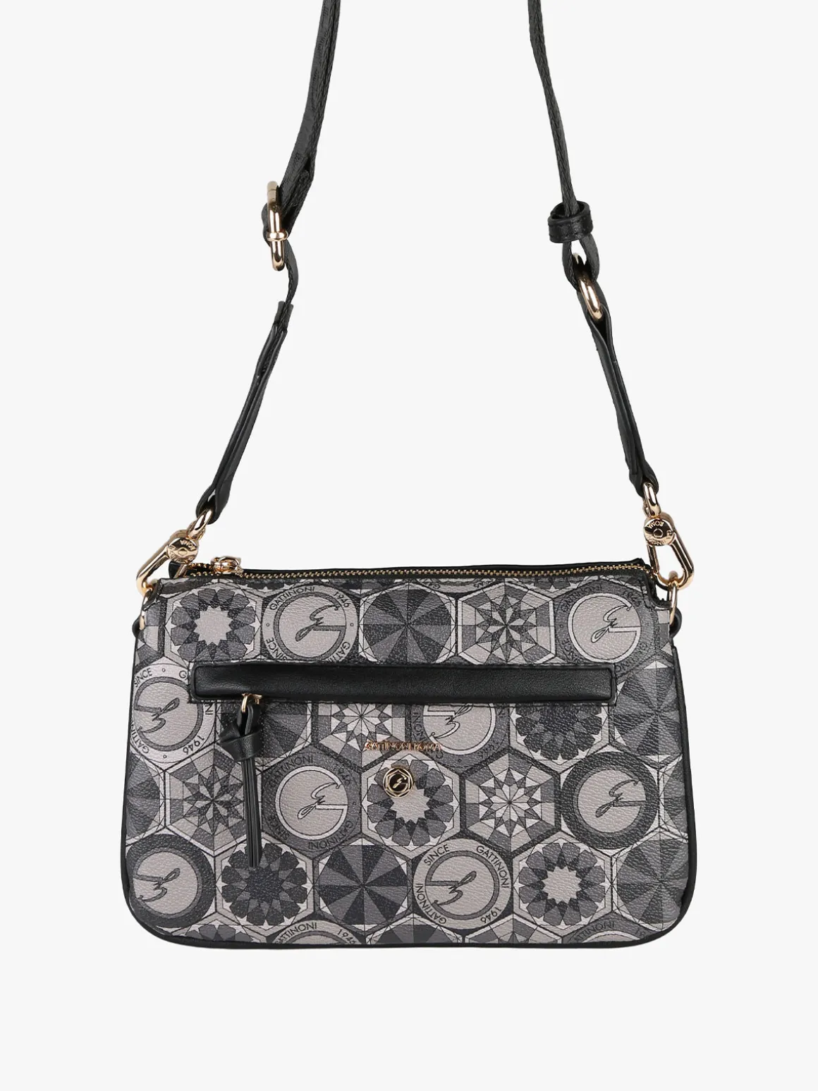 Gattinoni Tracolla donna multitasche con stampe - nero
