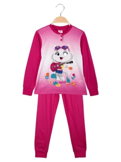 44 Gatti pigiama lungo in cotone da bambina