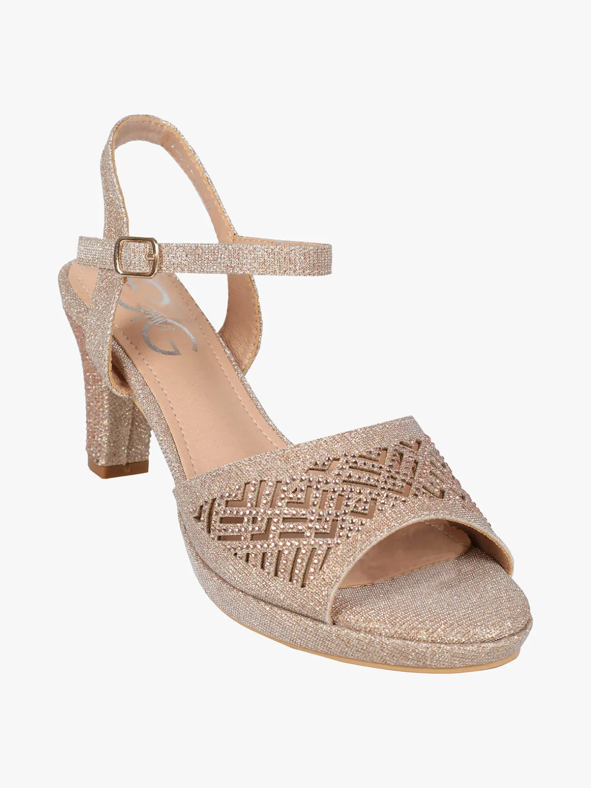 Gavi Sandali donna glitter con tacco e plateau