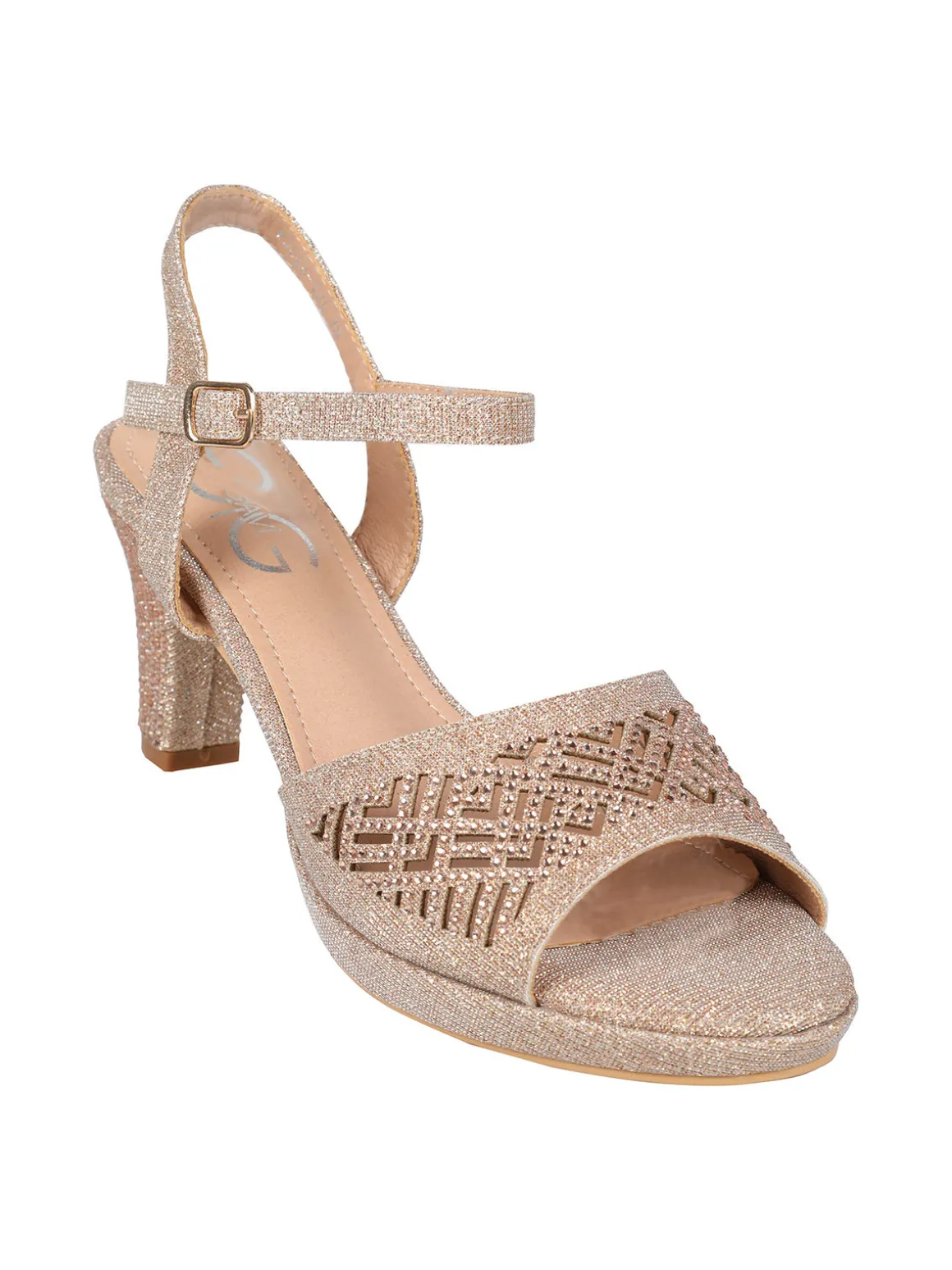 Gavi Sandali donna glitter con tacco e plateau