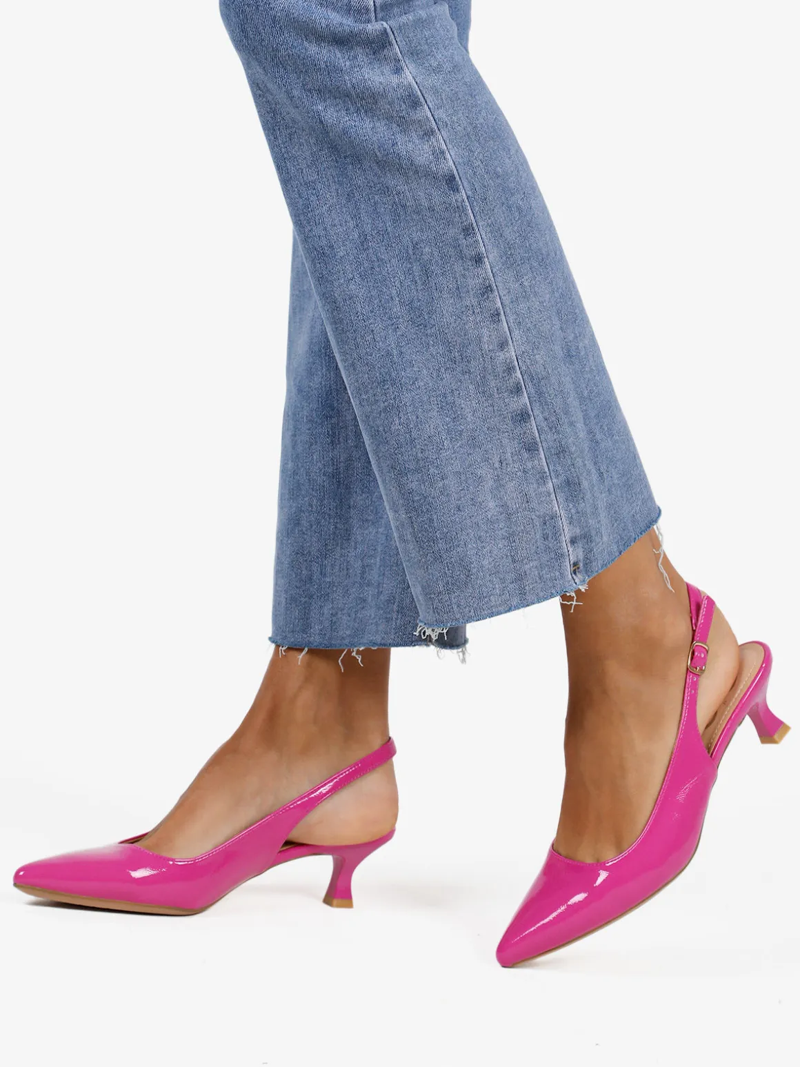 Gavi Slingback donna in vernice con tacco a rocchetto